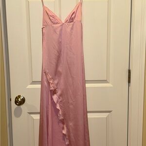 Pink Satin Slip Dress
